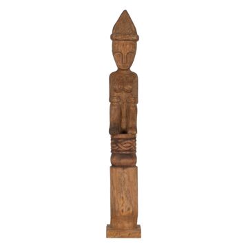 Figura Decorativa Natural Africano 14 X 14 X 88,5 cm