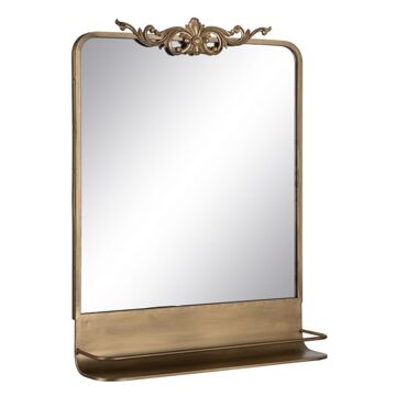 Espelho de Parede Dourado Cristal Ferro 62 X 16 X 65 cm