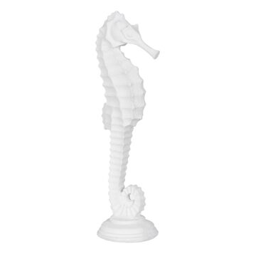 Figura Decorativa Branco Cavalo-marinho 15 X 12,5 X 45 cm