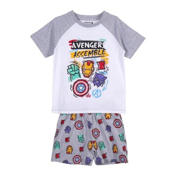 Pijama de Verão The Avengers Cinzento Branco 4 Anos