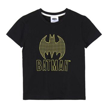 Camisola de Manga Curta Infantil Batman Preto 12 Anos