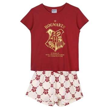 Pijama de Verão Harry Potter Mulher Vermelho Escuro S