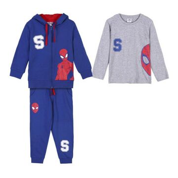 Fato de Treino Infantil Spiderman 3 Peças Azul 2 Anos
