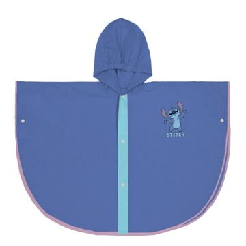 Poncho Impermeável com Capuz Stitch Azul 3-4 Anos