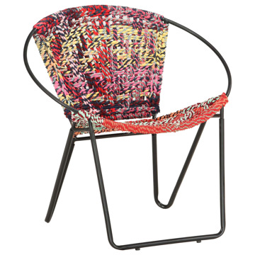Cadeira Circular em Tecido Chenille Multicolorido