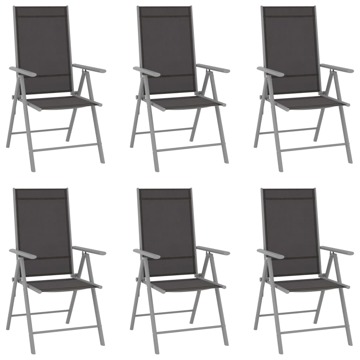 Cadeiras de Jardim Dobráveis 6 pcs Textilene Preto