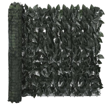 Tela de Varanda com Folhas Verde-escuras 400x75 cm