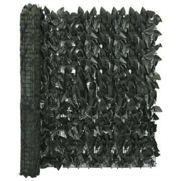 Tela de Varanda com Folhas Verde-escuras 300x100 cm