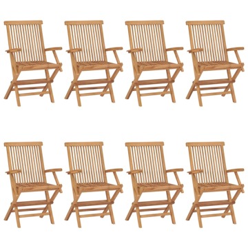 Cadeiras de Jardim 8 pcs Madeira de Teca Maciça