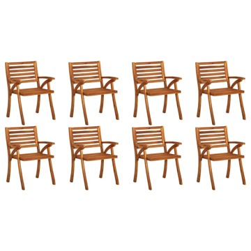 Cadeiras de Jardim 8 pcs Madeira de Acácia Maciça