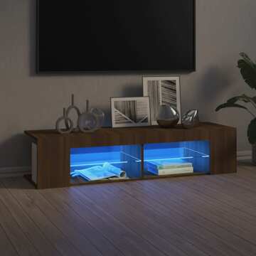 Móvel de Tv com Luzes LED 135x39x30 cm Cor Carvalho Castanho