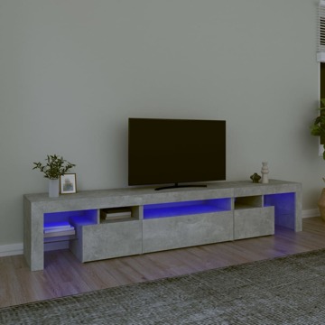 Móvel de Tv com Luzes LED 215x36,5x40 cm Cinzento Cimento