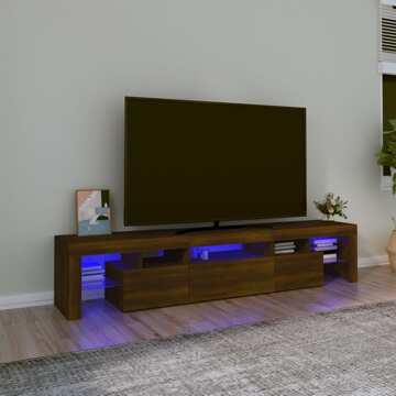 Móvel de Tv com Luzes LED 200x36,5x40 cm Cor Carvalho Castanho