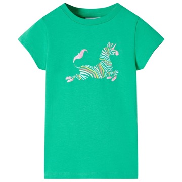 T-shirt para Criança com Estampa de Unicórnio Verde 128