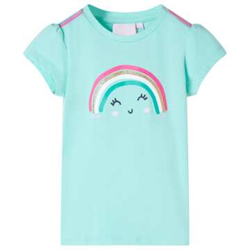 T-shirt Infantil com Estampa de Arco-íris Menta-claro 104