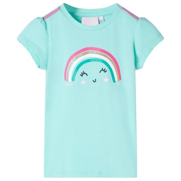 T-shirt Infantil com Estampa de Arco-íris Menta-claro 140