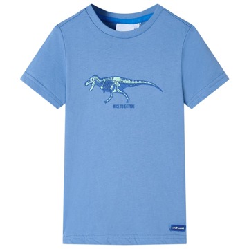 T-shirt para Criança com Estampa de Dinossauro Azul-médio 104