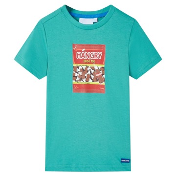 T-shirt Infantil com Mangas Curtas Menta-escuro 140