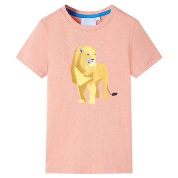 T-shirt para Criança com Estampa de Leão Laranja-claro 104