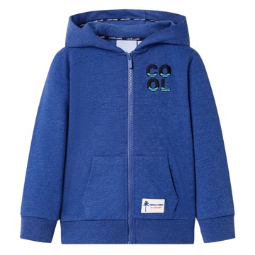 Sweatshirt para Criança com Capuz e Fecho Azul-escuro Mesclado 104