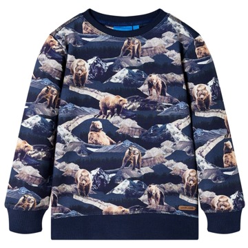 Sweatshirt para Criança C/ Estampa de Urso Azul-marinho 104