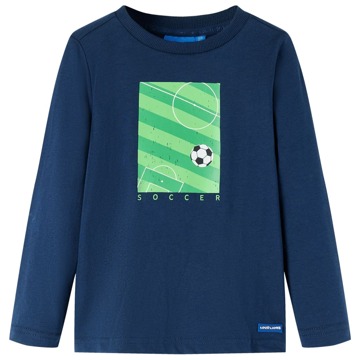 T-shirt Manga Comprida P/ Criança Campo de Futebol Azul-marinho 116