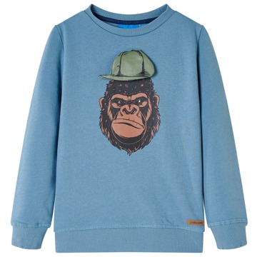 Sweatshirt para Criança C/ Estampa de Gorila Azul-médio 92