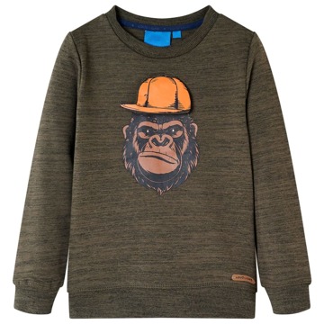 Sweatshirt para Criança C/ Estampa de Gorila Caqui-escuro Mesclado 92