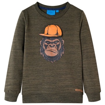 Sweatshirt para Criança C/ Estampa de Gorila Caqui-escuro Mesclado 104