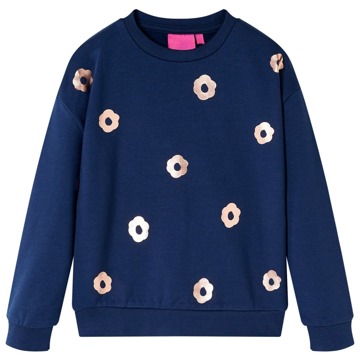 Sweatshirt para Criança com Estampa de Flores Azul-marinho 116