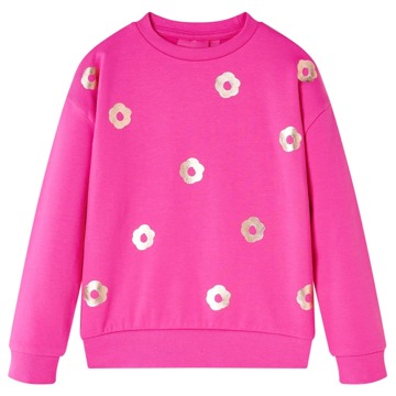 Sweatshirt para Criança com Estampa de Flores Rosa-escuro 116