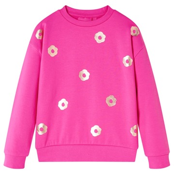 Sweatshirt para Criança com Estampa de Flores Rosa-escuro 128