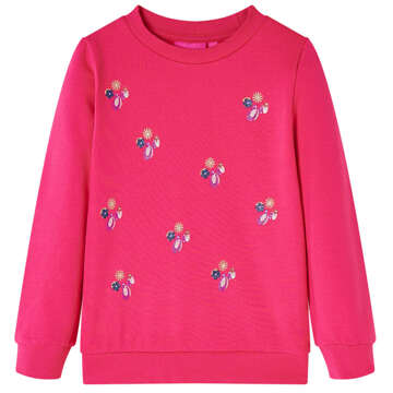 Sweatshirt para Criança com Estampa de Flores Rosa-brilhante 128