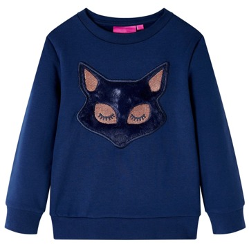 Sweatshirt para Criança C/ Design de Raposa Felpuda Azul-marinho 92