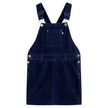 Vestido com Peitilho para Criança Bombazina Azul-marinho 140