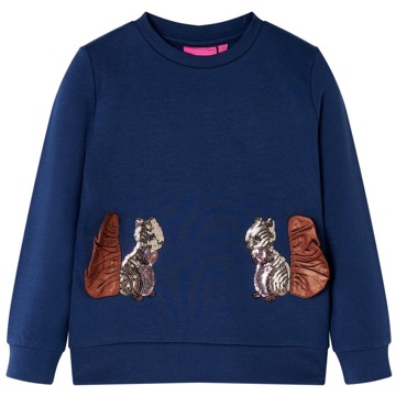 Sweatshirt para Criança com Esquilos de Lantejoulas Azul-marinho 140