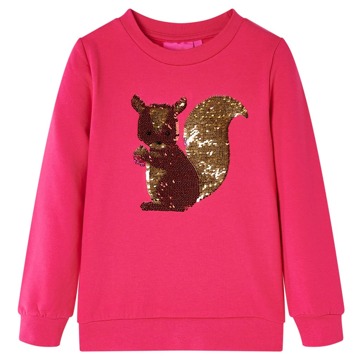 Sweatshirt para Criança com Esquilo de Lantejoulas Rosa-choque 92