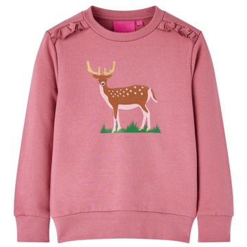 Sweatshirt para Criança Estampa de Veado Cor Framboesa 128