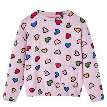 Sweatshirt para Criança Estampa de Corações Rosa 116