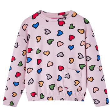 Sweatshirt para Criança Estampa de Corações Rosa 128