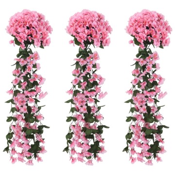Grinaldas de Flores Artificiais 3 pcs 85 cm Rosa