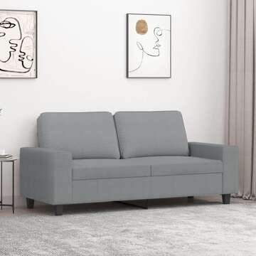 Sofá de 2 Lugares em Tecido 140 cm Cinzento-claro