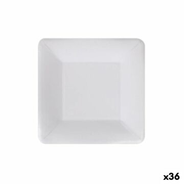Conjunto de Pratos Algon Descartáveis Branco Cartão Quadrado 18 cm (36 Unidades)