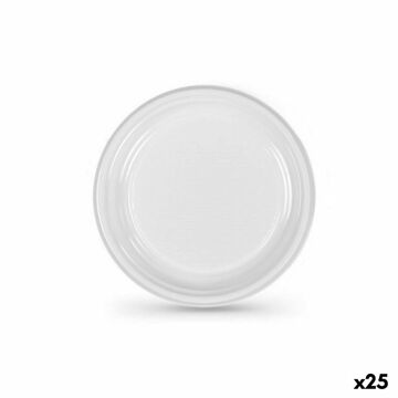 Conjunto de Pratos Reutilizáveis Algon Branco Plástico (24 Unidades)