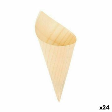 Conjunto de Tigelas Algon Cones Descartáveis Madeira 10 Peças 15,5 cm (24 Unidades)