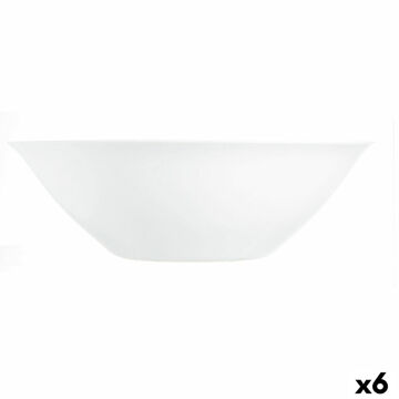 Saladeira Luminarc Carine Branco Vidro (ø 27 cm) (6 Unidades)