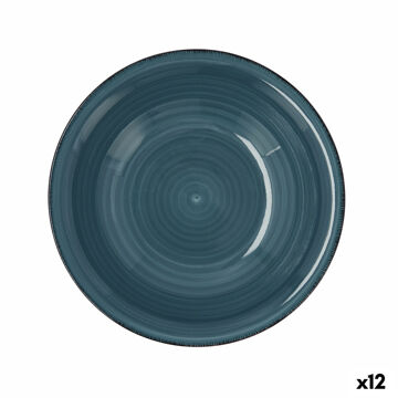 Prato Fundo Quid Vita Cerâmica Azul (ø 21,5 cm) (12 Unidades)