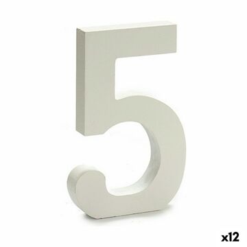 Número 5 Madeira Branco (1,8 X 21 X 17 cm) (12 Unidades)