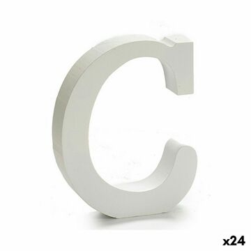 Letra C Madeira Branco (2 X 16 X 14,5 cm) (24 Unidades)
