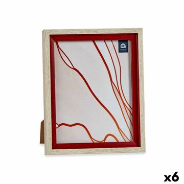 Moldura de Fotos Cristal Vermelho Madeira Castanho Plástico (24 X 2 X 29 cm) (6 Unidades)